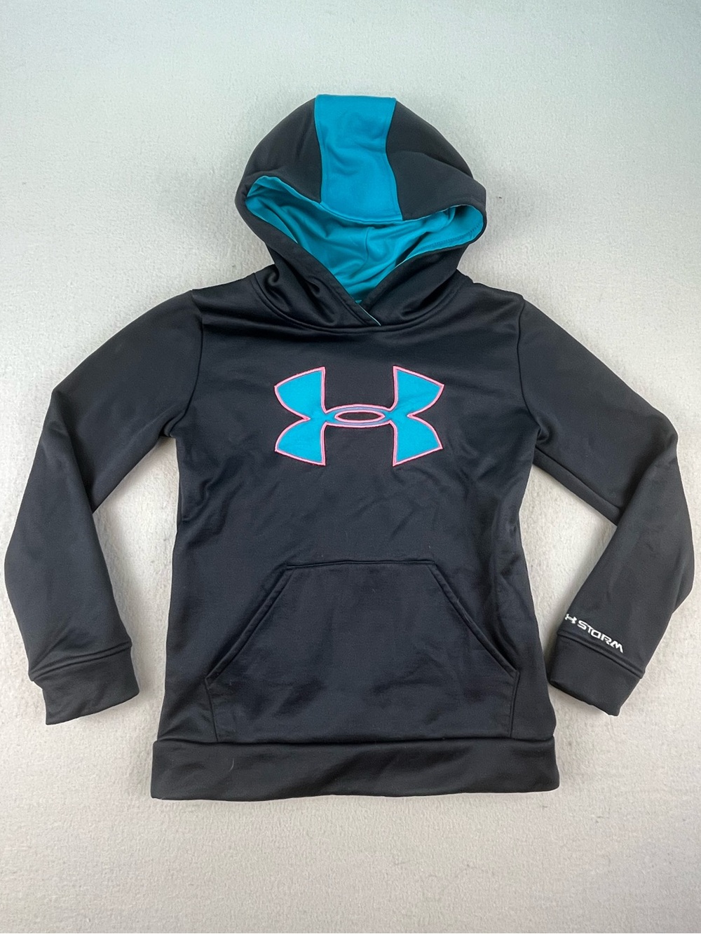 Under Armour Loose/Coupe Lache Pink Black & Blue Hoodie Size Youth XS